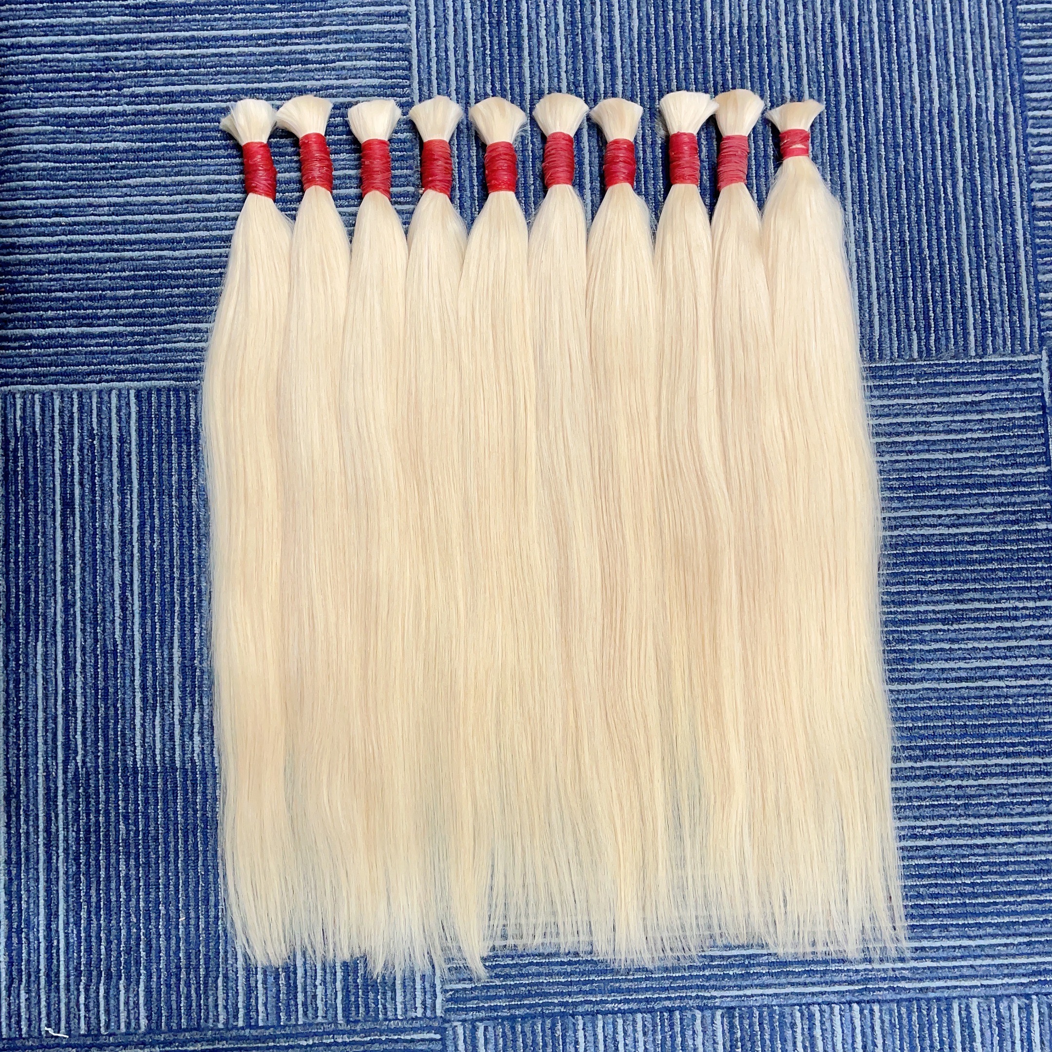 Wholesale #613 Raw Hair Bulk Blonde Straight Human Hair Bulk Extension for Braiding 1kg